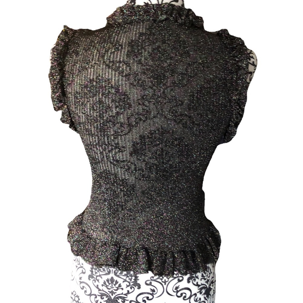 ZARA Sparkly Ruffled Top Small - Picture 9 of 13